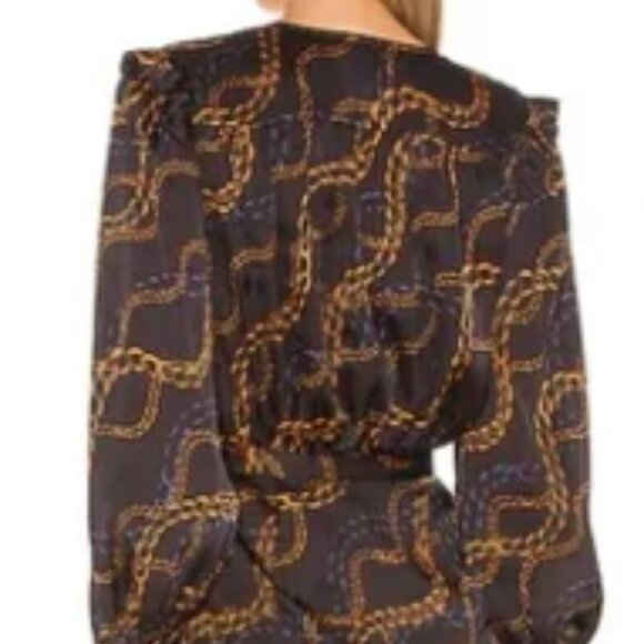 L'Academie Joyce Mini Dress Chain Print Black Size XS  Fashionable Party Look - Picture 2 of 12